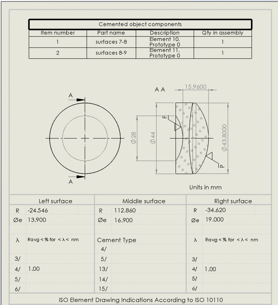 How To Automatic Produce ISO 10110 Optical Drawings By Solidworks SG