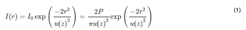 Gaussian beam waist equation