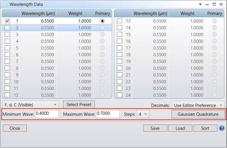 How to model a broad wavelength spectrum in an optical system design