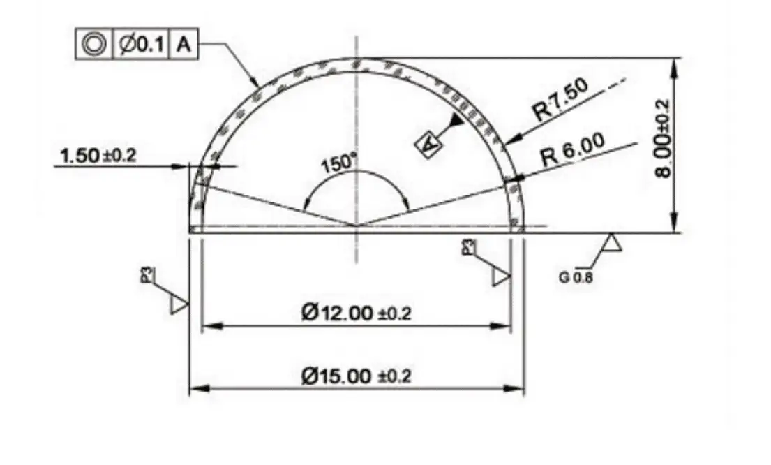 A drawing of a circular object with numbers and symbols

Description automatically generated