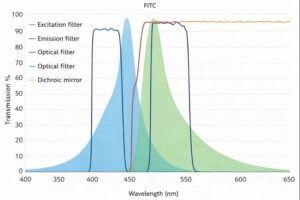 Fluorescence Microscope Filter transmission curve